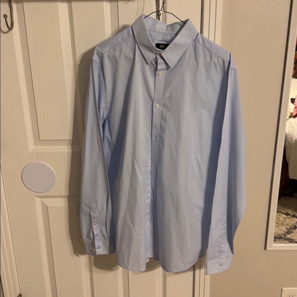 H&M Light Blue Button-Up Shirt